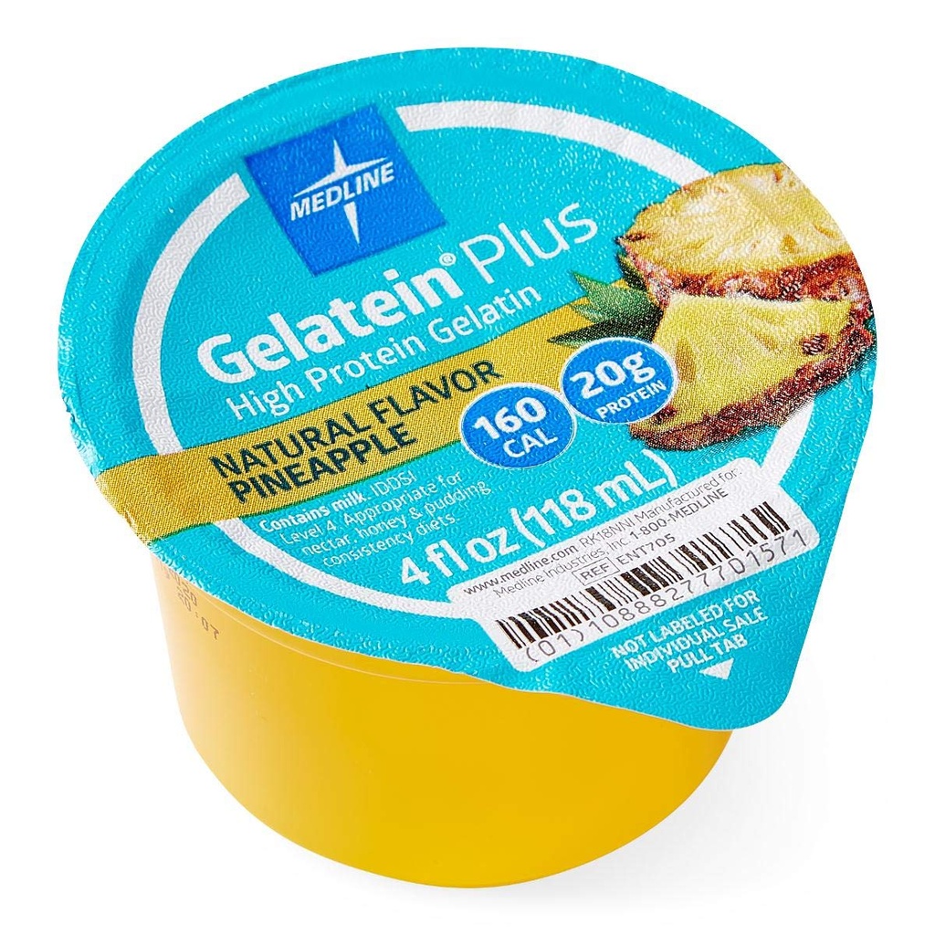 Medline 活動的な Gelatein のプラスの補足、容易なサーブ、蛋白質およびカロリー高められる、パイナップルの味、4oz。 コップ(36)のおり