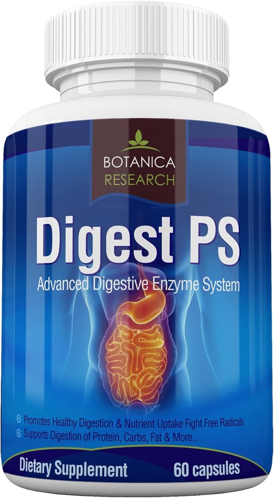 ダイジェストPS:高度な消化マルチ酵素サポートサプリメント - 毎日のエッセンシャル消化システムクレンジング:Bromelain、Lipase、Amylase、Lactase、Protease、Pectinase、Peptidaseベジタリアンカプセルピル