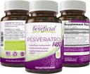 純粋に有利なRESVERATROL1450-90dayの供給、1450mg/サービングの有効な酸化防止剤及びトランスレスベラトロールは、反老化、心臓血管サポート、最高の利点を促進します(1bottle)