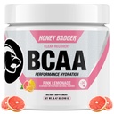 ハニーバザーBCAA + EAAアミノ酸パウダー、BCAA + Lグルタミン、ケト、ビーガン、男性&女性のための砂糖無料、ハイドレーション&ポストワークアウト筋肉回復ドリンクミックス、ピンクレモネード、30サービング