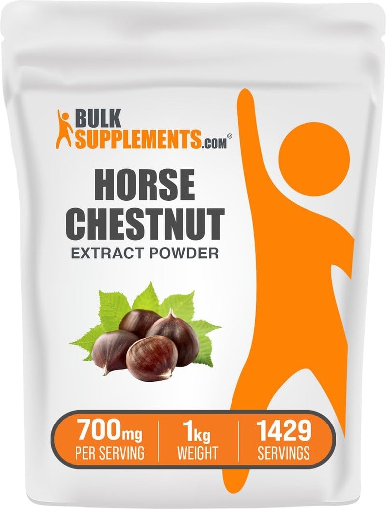 BulkSupplements.com馬のチェストナットのエキスの粉-馬のチェストナットの補足、草の補足-グルテンフリー、サービングごとの700mg、1kg (2.2のlbs) (パッケージ1)
