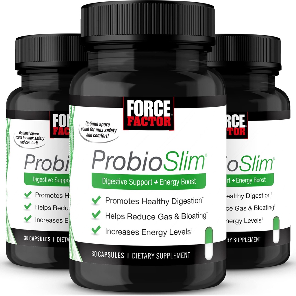 力率 ProbioSlim、プロバイオティクスおよび緑茶のエキスが付いている女性そして人のためのプロバイオティック サプリメント、ガス、膨脹、便秘、サポート 消化器の健康及び腸の健康、30の計算(パック3)