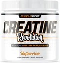 Musclesport Creatine Monohydrate Powder - Micronized Creatine Monohydrate - Energy, Strength & Endurance - 300g, Unflavored