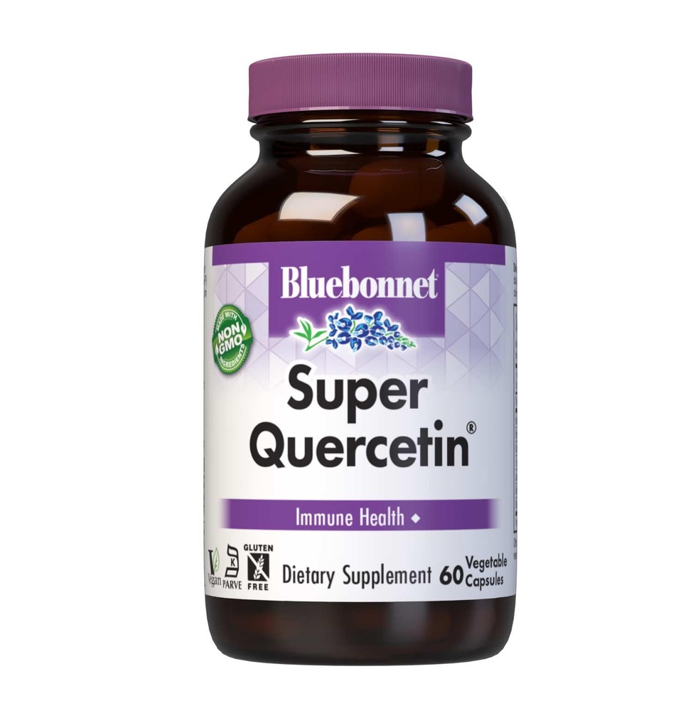 Bluebonnet栄養スーパーケルセチン野菜カプセル、ビタミンCフォーミュラ、季節限定&免疫サポート、非GMO、グルテンフリー、豆乳無料、コシャ、60野菜カプセル