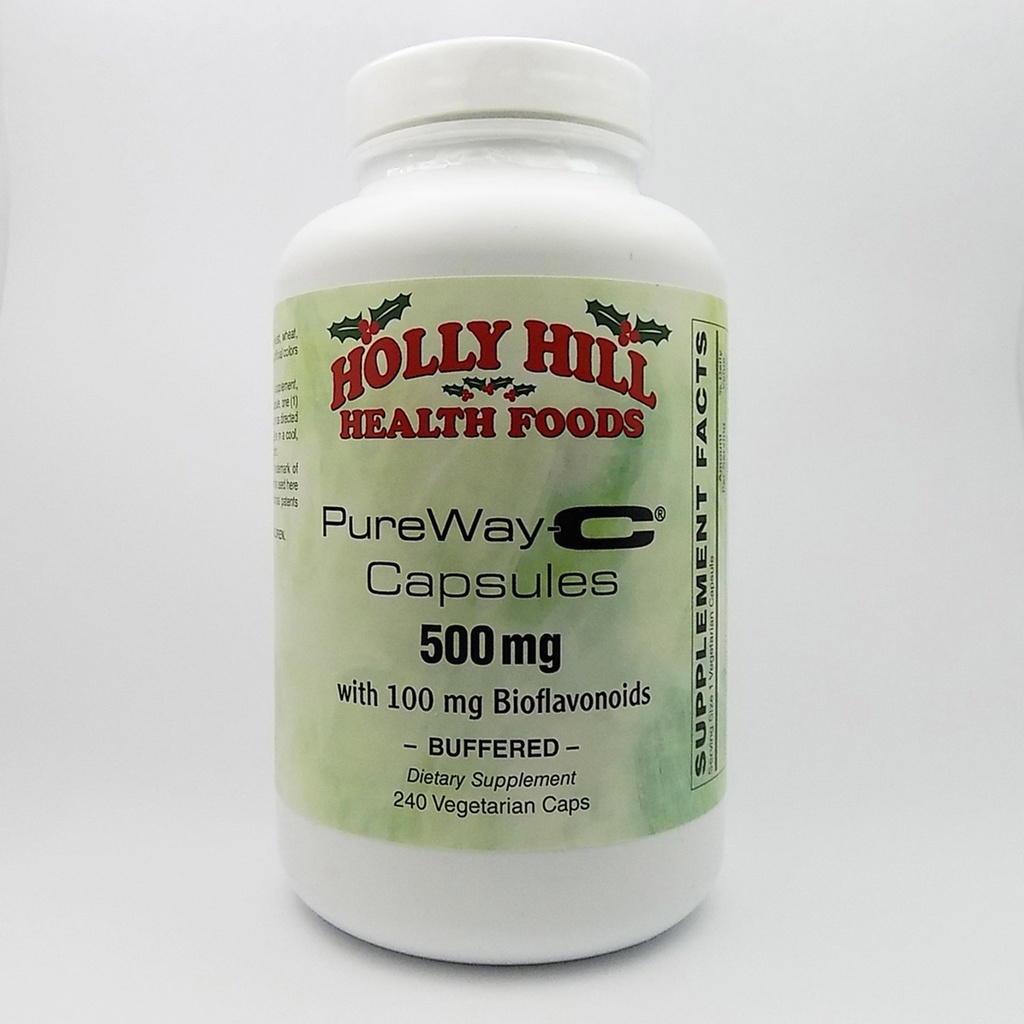 ホリーヒル健康食品、ピュアウェイC 500 MG 100 MGバイオフラボノイド、バッファリング、240 ベジタリアンカプセル(8ヶ月供給)