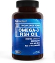 BioEmblem Omega-3の魚油2000mg - 小さいサイズのSoftgels、高い吸収の形態、持続可能な- 1400mg EPA &DHAプラスビタミンD3、非GMO、中心、接合箇所及び脳の健康の魚油の補足、120 Ct