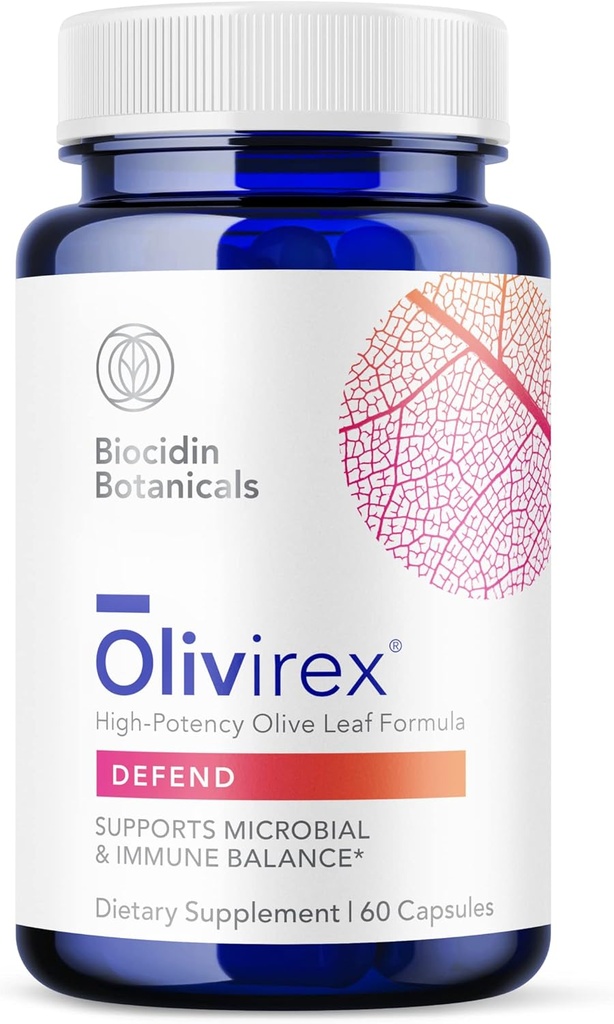 Biocidin Olivirex - Oleuropeinオリーブリーフエキスカプセル - 高効力、18% Oleuropein - 微生物と免疫サポートを促進 - デトックス&ウェルネス(60カプセル)のための専門グレードの植物ブレンド