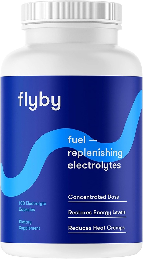 Flyby Electrolyte Replacement Tablets - Pills & Capsules for Rapid Rehydration, Recovery, Keto & Cramps - Salts, Magnesium, Potassium, Sodium - Paleo, Keto & Vegan Friendly - 100 Capsules