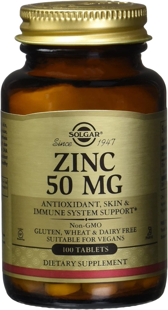 ソルガー亜鉛50 Mg、100錠 - 健康な皮、免疫システムおよび酸化防止サポートのための亜鉛- 100のサービング、100の計算(12のパック)