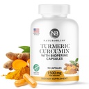 NaturoBliss BioPerine 1500mg - Non GMO -グルテンフリーのTurmeric Curcumin - 90カプセル