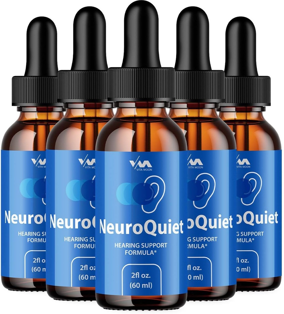 (5パック)NeuroQuietドロップ - Neuro Quiet Advanced Formula補聴器、認知健康、および全体的なウェルネス、5ヶ月の供給