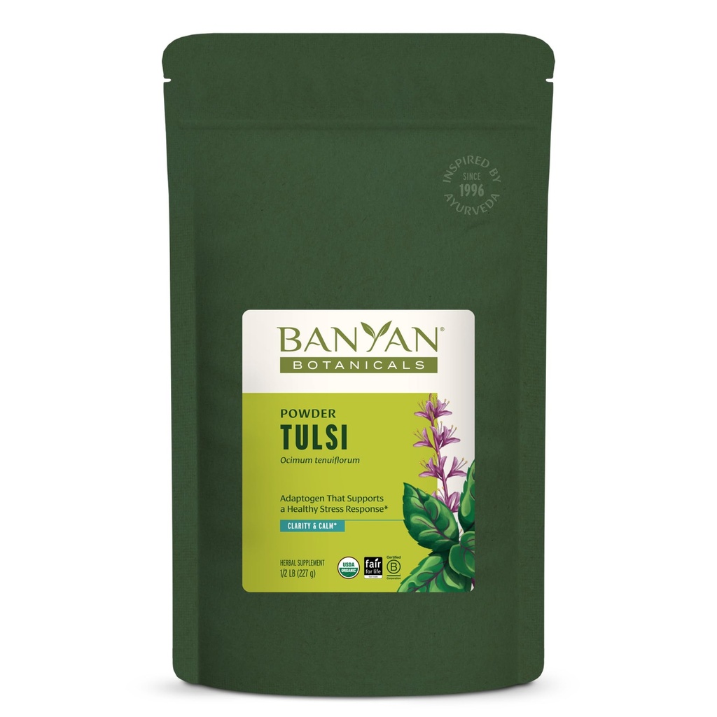 バンヤン植物トルシパウダー - 有機タルシ - 聖バジル(近親血症) - 健康な肺機能と平和な幸福のためのアーユルヴェーダ適応性および* - 1⁄2ポンド。 - 非GMO持続的に供給ビーガン
