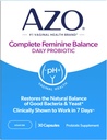 AZO Complete Feminine Balance Daily Probiotics for Women, Clinically Proven to Help Protect Vaginal Health, Helps balance pH and yeast, Non-GMO, 30 Count