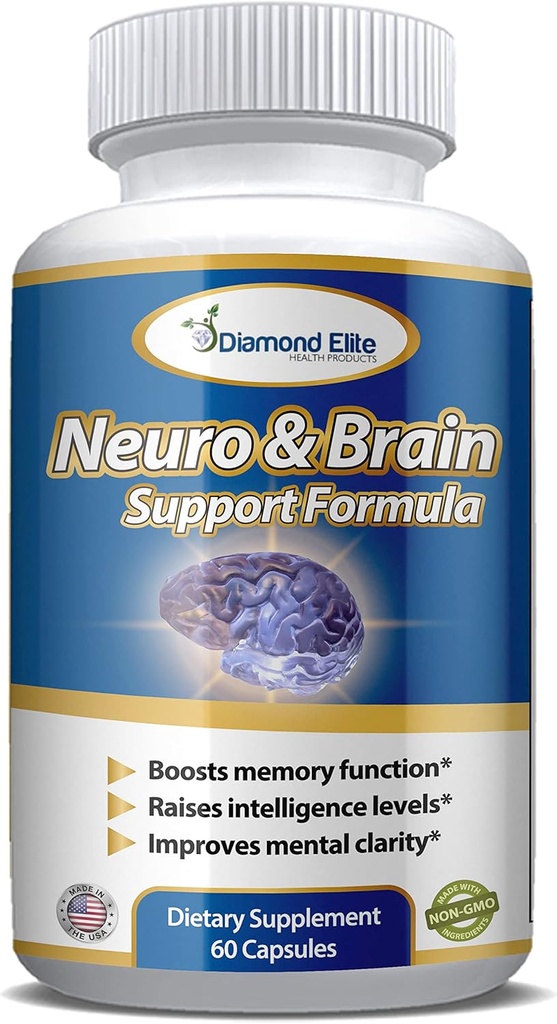 Neuro&Brain Care、メモリ、フォーカス、およびクラリティのための余分な強度脳サプリメント - ブーストメモリ機能、インテリジェンスレベル&フォーカス、男性と女性のためのプレミアム脳の健康サプリメント、60カプセル