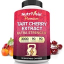 Nutriveinプレミアムタルトチェリーカプセル3000mg:超強度タルトチェリーエキスは、後運動回復、デトックス、残り、および移動性のためのサプリメント