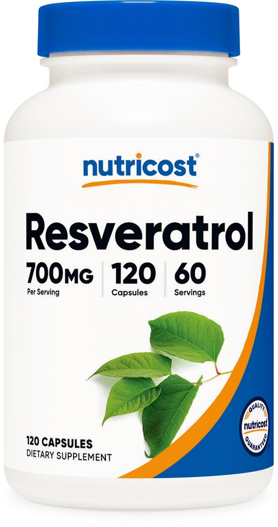 Nutricost Resveratrol 700mg、120カプセル - ビーガン、グルテンフリー、非GMO