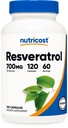 Nutricost Resveratrol 700mg、120カプセル - ビーガン、グルテンフリー、非GMO