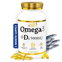 ビタミンD3 5000 IUのSIGNIFY NATURE Omega 3の魚油の補足-頭脳の健康のための1000mg Triglycerideのカプセル- Omega3 EPA DHA + VIT D 3-90CT