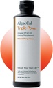 ALGAECAL Triple Power 1200mg EPA & DHA Omega 3 Fish Oil Supplement, Supporting Brain, Heart, Skin & Bones, Liquid Emulsion Mango Taste, Burp-Less, Sugar-Free, Made in USA