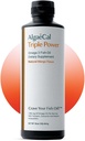 ALGAECALの三重力1200mg EPA及びDHA Omega 3の魚油の補足、支持の頭脳、中心、皮及び骨、液体の乳剤のマンゴーの好み、バープ レンズ、米国でなされる砂糖なし