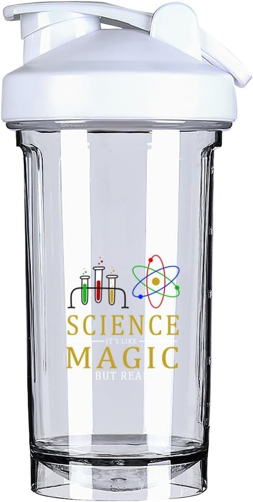 科学 それは魔法のように思えるが、実質18のオンスのシェーカーのびんの飲み物のミキサーの漏出防止のプレワークアウトの蛋白質の揺れの食事の取り替えの揺れは500ML/18 Ozをびん詰めにします ホワイト