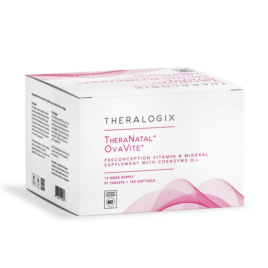 Theralogix TheraNatal OvaVite Preconception Vitamin - 13週の供給 - CoQ10 * - NSF認定 - 91タブ、182 Softgels(91給)