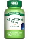 自然の真理のメラトニン錠 | 10mg | 180カウント | L-テアニンと | 100%大人のための薬物無料サプリメント | ビーガン、非GMO&グルテンフリーサプリメント
