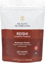 Reishiの純粋な粉、免疫サポート、長寿、気分、睡眠、無注入口、非GMOのための有機のきのこの補足