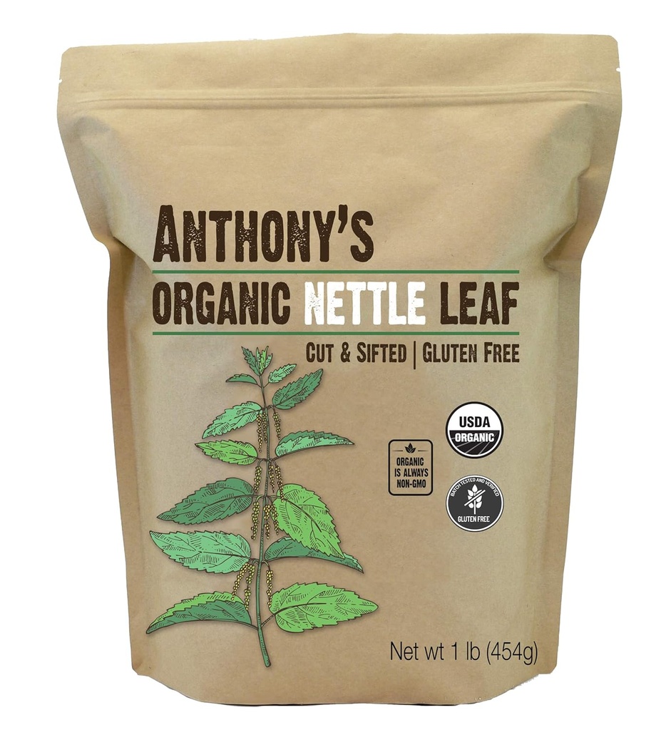 Anthony's Organic Nettle Leaf, 1 lb, Gluten Free, Non GMO, Cut & Sifted, Non Irradiated, Keto フレンドリー