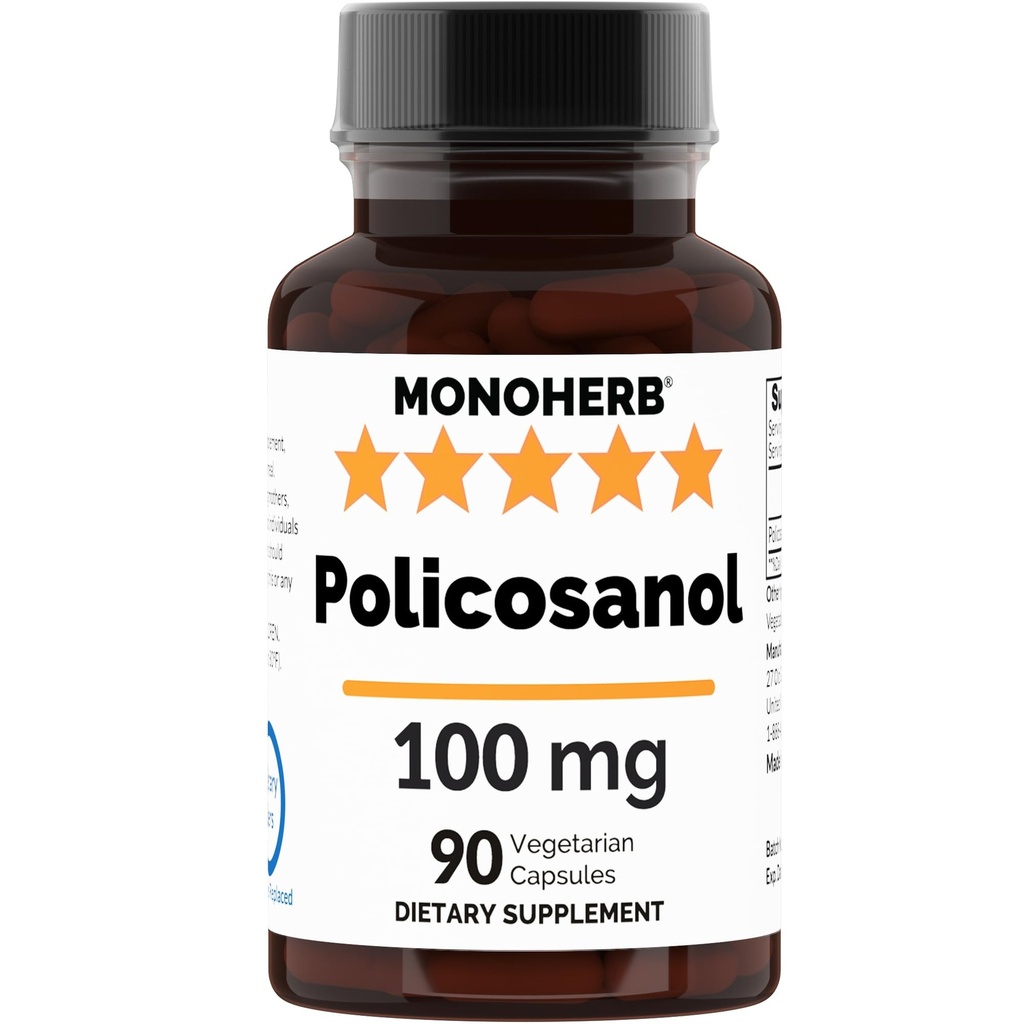 カプセルあたりMONOHERB Policosanol 100mg - 90ベジーカプセル