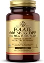 Solgar Folate 666 mcg DFE (Folic acid 400 mcg) - 250錠 - プレナタルサポート - 非GMO、ビーガン、グルテンフリーグルテンフリー、乳製品フリー、コシャ - 250便