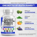 ビタミンC Nのアセチル Cysteine 600mg Berberine 1000mgのResveratrolのケルセチンのアルファリポ酸-減らされたLのグルタチオンの自由な形態の女性60 Ct米国は作りました