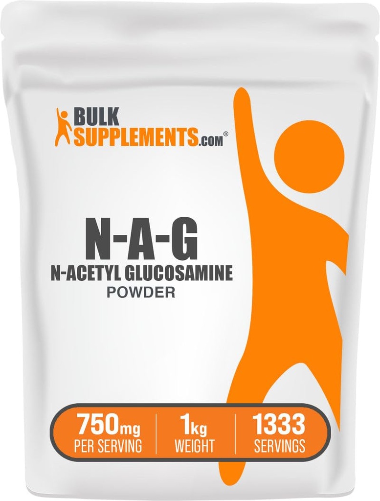 BulkSupplements.com N-アセチルグルコサミンパウダー - NAGパウダー、グルコサミン750mg、栄養補助食品 - グルテンフリー、給食当たり750mg、1kg(2.2ポンド)(1パック)