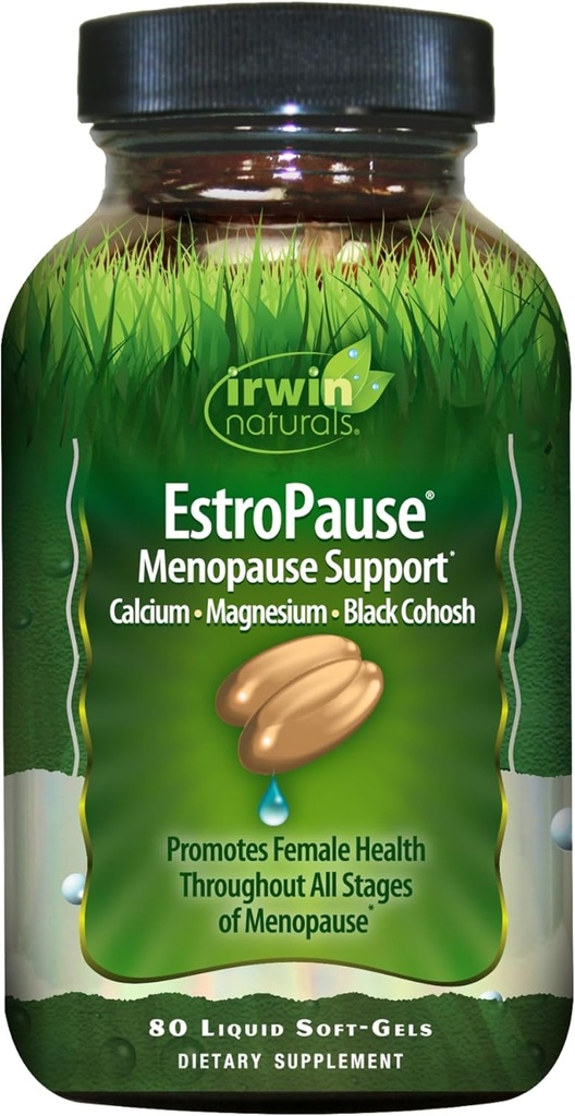 Irwin Naturals EstroPauseの更年期障害サポート - 80の液体のSoftgels - Calcium、マグネシウム及び黒いCohoshのMenopauseのすべての段階を通る女性の健康を促進します