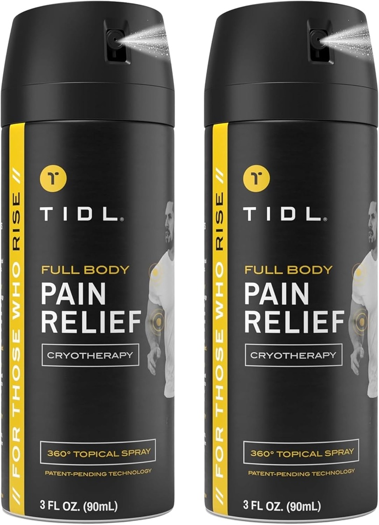 TIDL Cryotherapyの痛みの救助のスプレー、3 Oz (2)は首の痛み、接合箇所及び筋肉痛みの救助を有機性、植物ベースのメンソール、関節炎のための即刻の冷却、背部及び膝の苦痛を目標としました
