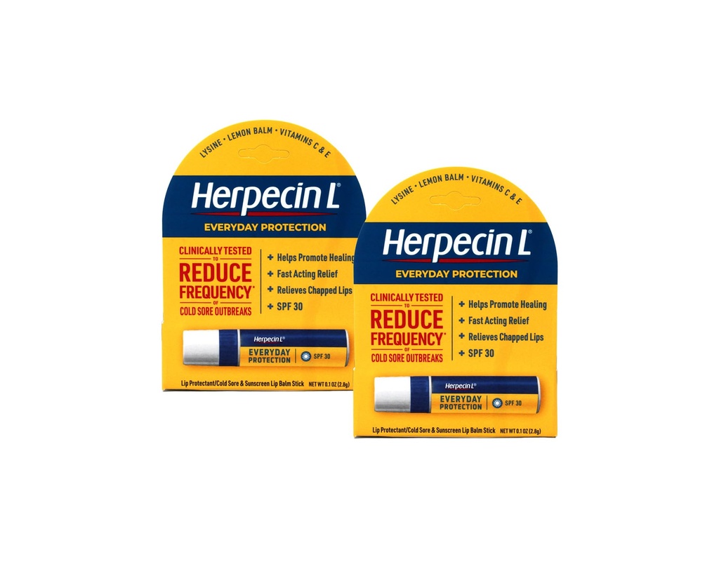 ヘルペシン L リップ バルム スティック SPF30 と ライシン; 保護 & トリート コールド ソール & フィーバー ブリスター, チャップ リップ, 0.1oz - 2 パック