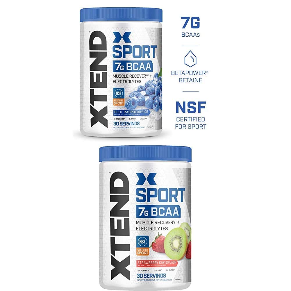 Scivation XtendのHydrasport BCAAの粉、分岐させたチェーン アミノの酸、BCAAsのゼロ砂糖の電解物の飲み物の粉+水和、青いラズベリー及びいちごのキウイ、30のサービングの対のパック