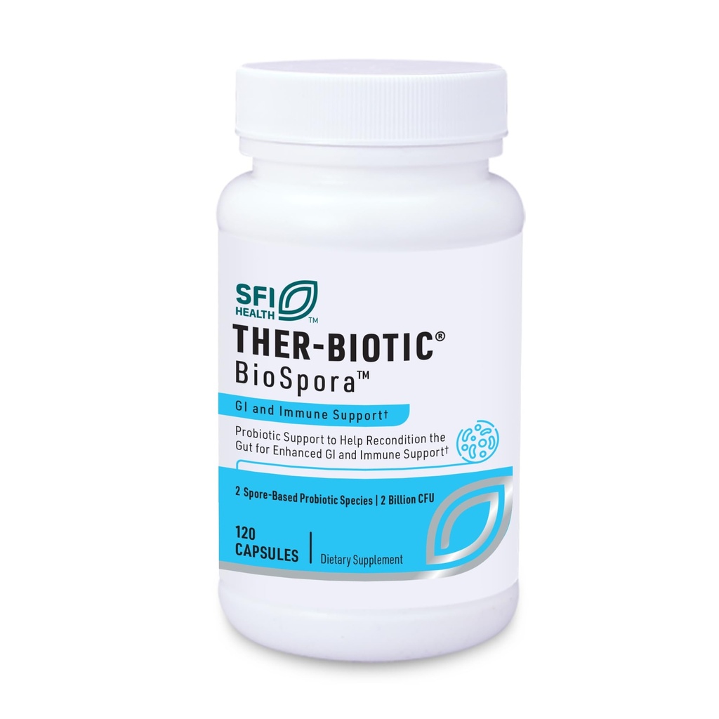 Klaire Labs SFI Health Biospora Probiotic - Bacillus Coagulans & Subtilis 2 Billion CFU ダイジェスト&免疫サポート - 男性と女性(120カプセル)のためのプロバイオティクスを形成する土壌ベースの保存性スポーア