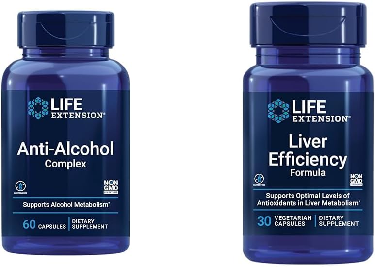 Life Extension Liver Health Support Bundle with Anti-Alcohol Complex and Liver Efficiency Formula