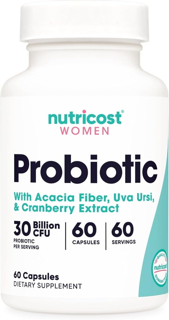 女性のためのNutricost Probiotic 30ビリオンCFU、60カプセル - Acacia繊維、Uva Ursi及びクランベリーのエキス、非GMO及びグルテンフリーの複合体