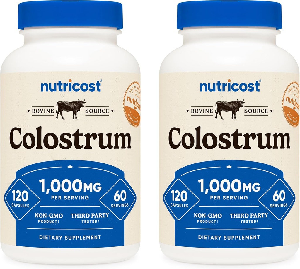 Nutricost Colostrum 500mg, 120 Caps (2 Bottles)