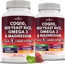 新しいAGE COQ10 200mgの赤いイースト米3000mg Omega 3-6-9 3000mgのマグネシウムの複雑な500mgの亜鉛ビタミンK2 D3 -ビタミンB3の女性そして人のためのビタミン、Coenzyme Q10-120の計算