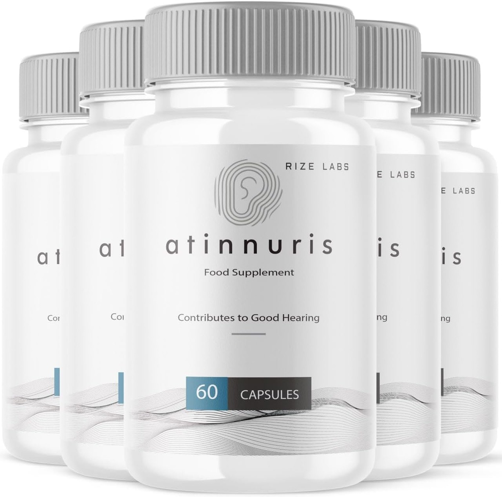 rize labs Atinnuris Capsules, Dietary Supplement to Help Soothe Ear Nerves, Support Healthy Hearing, Advanced Formula Pills - Pack of 5(300 Capsules)