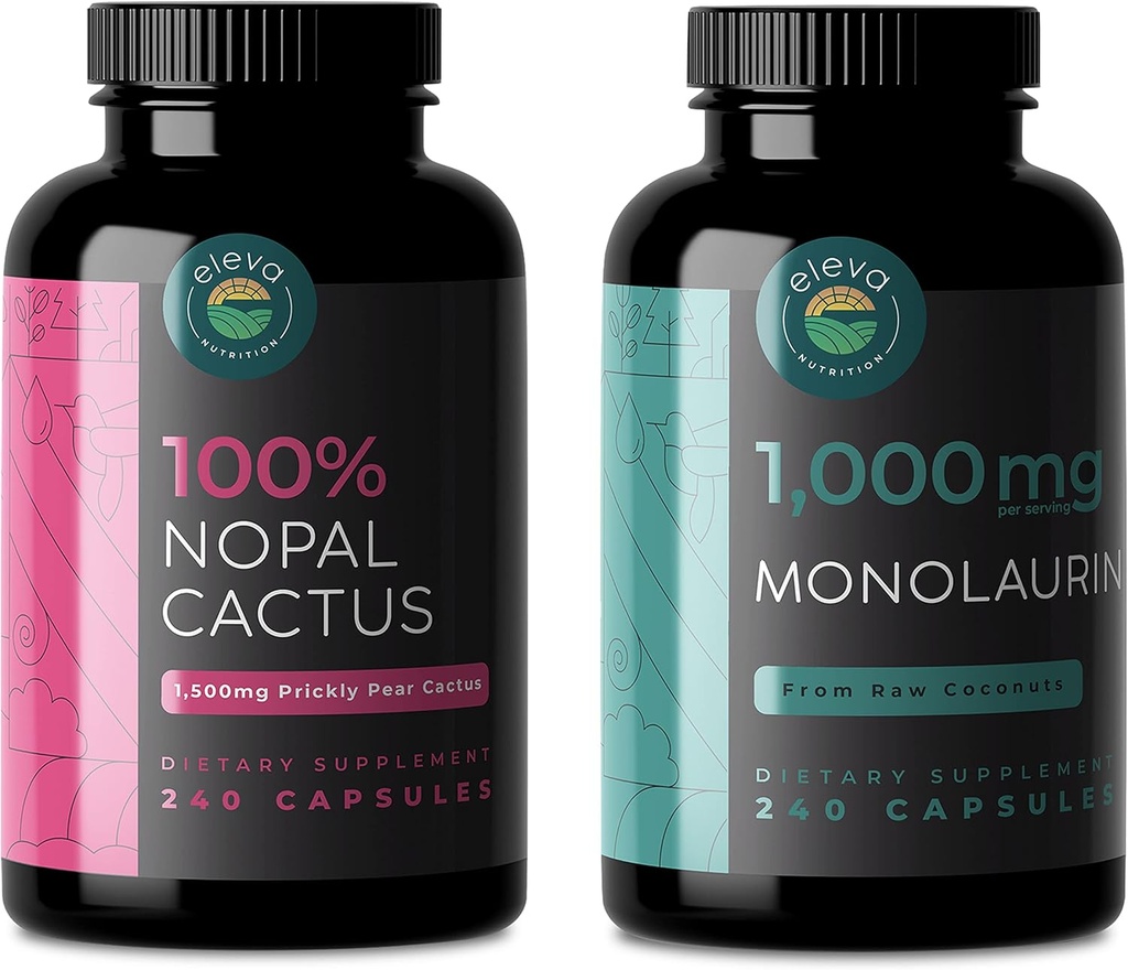Nopal Cactus及びMonolaurinの束、240はそれぞれ、1500のMgのPrickly Pear Cactus、Monolaurinの1000のMgをカプセルに入れます