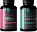 Nopal Cactus及びMonolaurinの束、240はそれぞれ、1500のMgのPrickly Pear Cactus、Monolaurinの1000のMgをカプセルに入れます