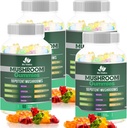 BIO VITALICAマッシュルーム - ライオンズ・マネ、レイシ、チャガ、コルディプス&その他 - フルーティーヴィーガン・グミーズ - 非GMO、グルテンフリー、植物ベースの - 4パック