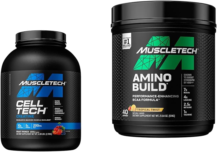 MuscleTechのクレアチンの一水化物の粉の細胞技術のクレアチンの粉 ポストのワークアウトの回復飲み物及びBCAAのアミノ酸+電解質の粉、アミノ酸造り、BCAAsの7g +電解物