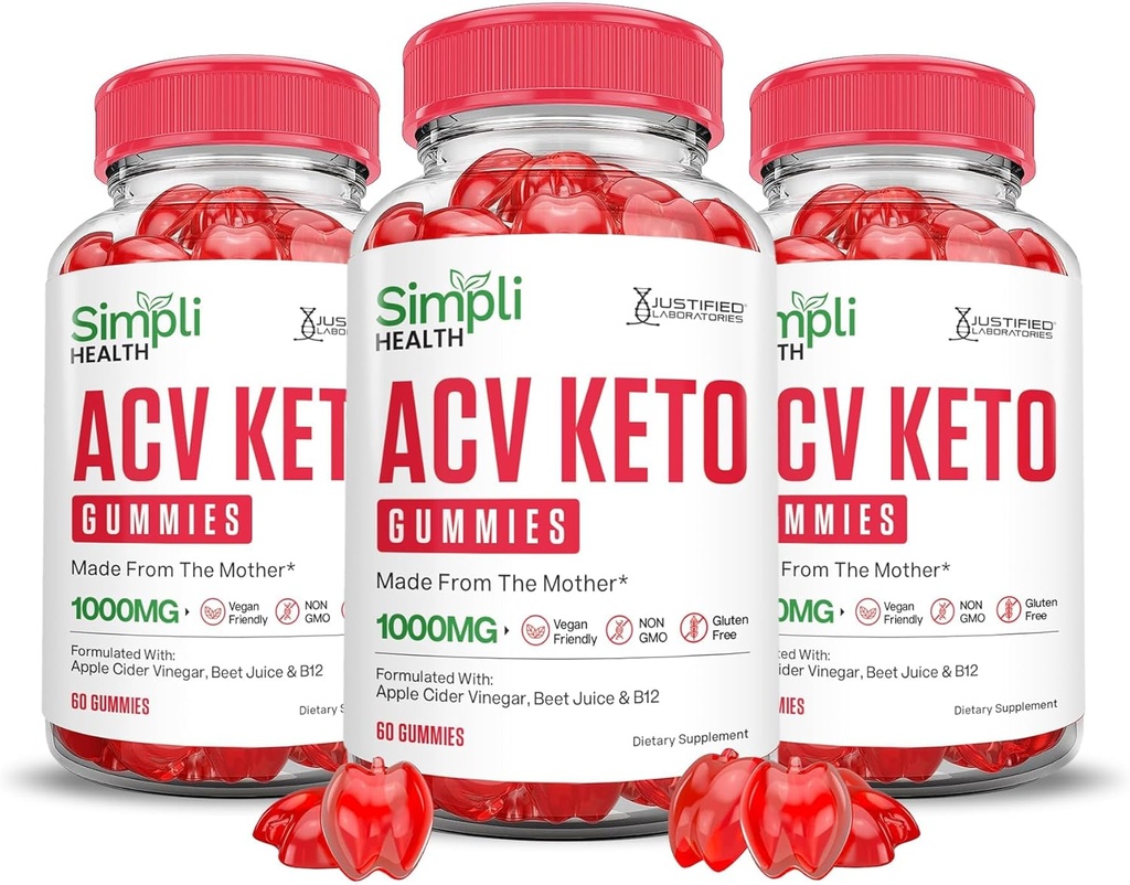 正当化された実験室(3パックのSimpliの健康Keto ACV Gummiesの高度の方式1000MGのAppleのサイダーのVinegarはPomegranateのビート ジュースの粉B12のビーガン非GMO 180のGummysとフォーミュレートしました