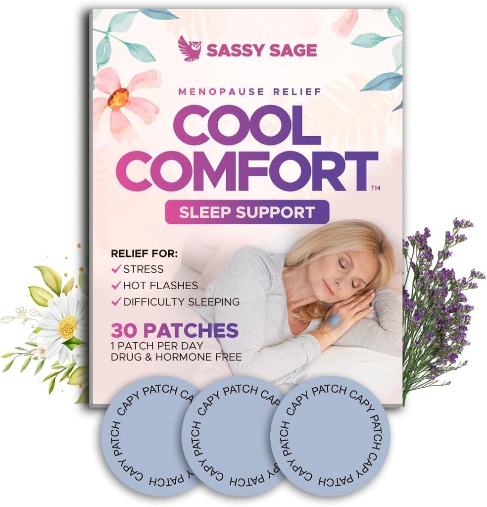Cooling Comfort Sleep Patches for Women - Menopause Relief for Better Sleeping Aid - Sleep Supplement for Relaxation & Extra Strength - Support Hot Flashes, Quality Sleep & Reduce Fatigue - 30 Patches