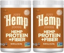 Just Hemp Foods Hemp Protein Powder Plus Fiber, Non-GMO Verified with 11g of Protein & 11g of Fiber per Serving, 16 oz - Packaging May Vary (Pack of 2)